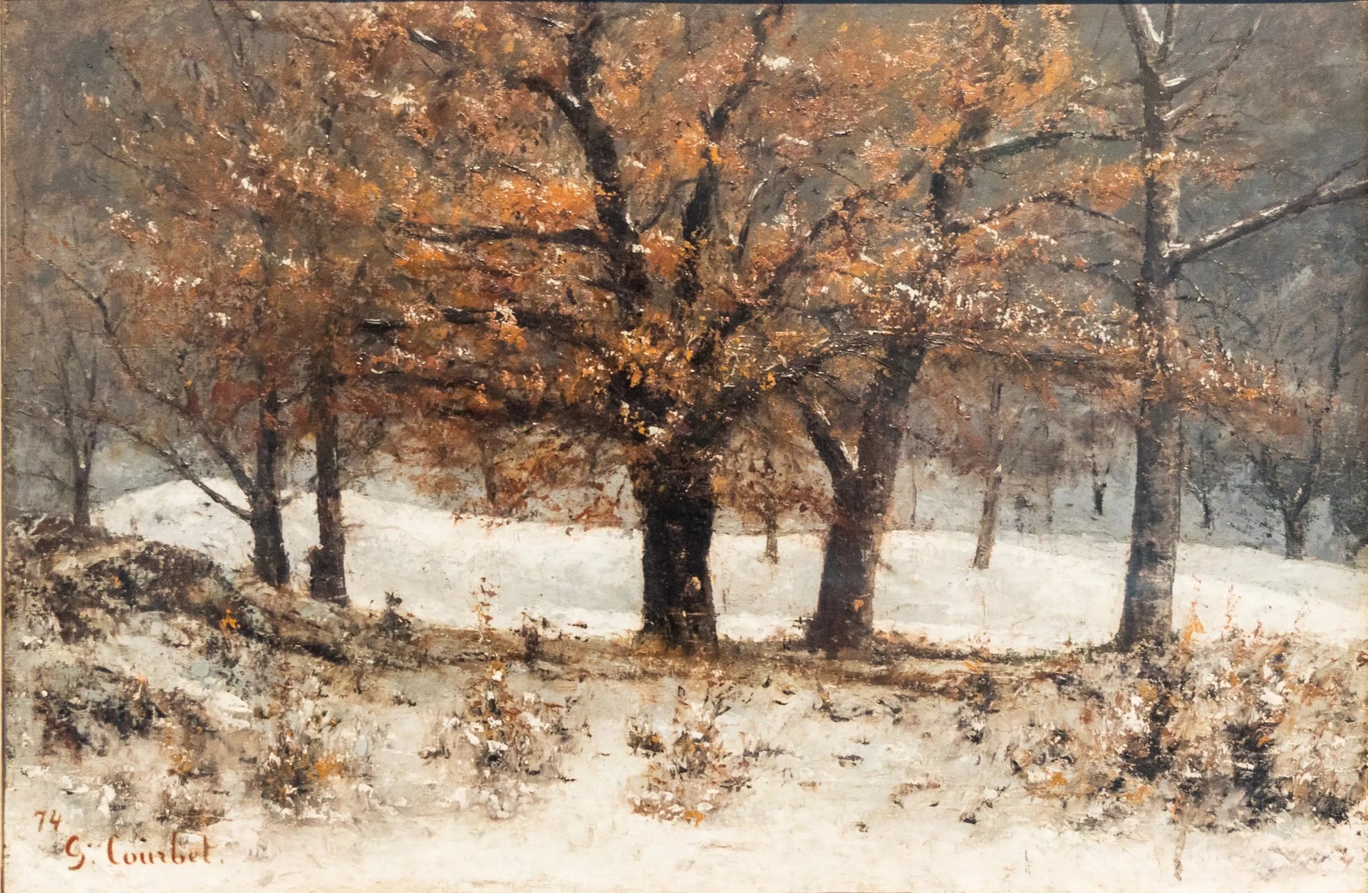 Vue du Parc des Crêtes au-dessus de Clarens - Gustave Courbet image 1 tableau peint à l’huile sur toile