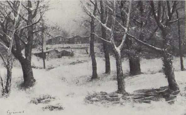 Vue du Parc des Crêtes sous la neige - Gustave Courbet image 1 reproduction d’œuvre d’art à l’huile