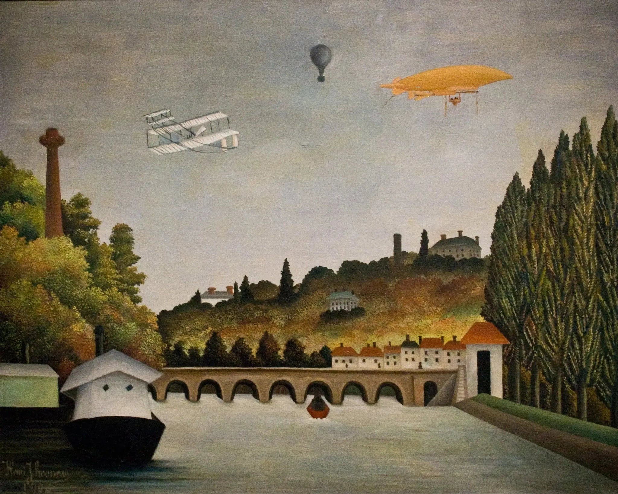 Vue du pont de Sèvres - Henri Rousseau image 1 copie de tableau peinte à la main
