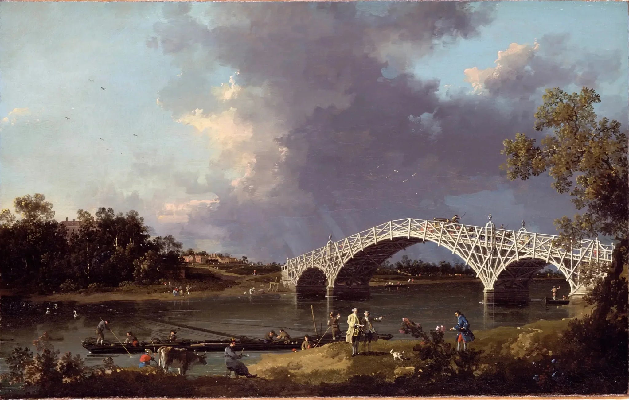 Vue du pont de Walton - Canaletto image 1 copie peinte à la main à l’huile