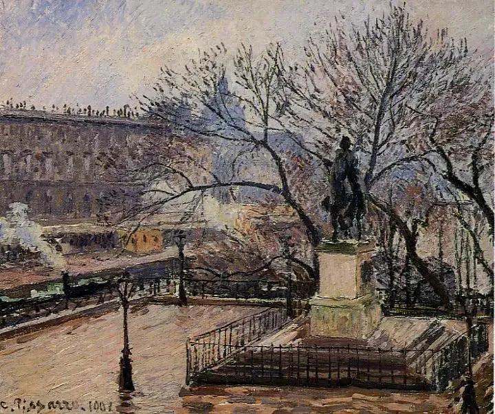 Vue du Pont-Neuf avec la statue d'Henri IV - Camille Pissarro image 1 copie de tableau peinte à la main