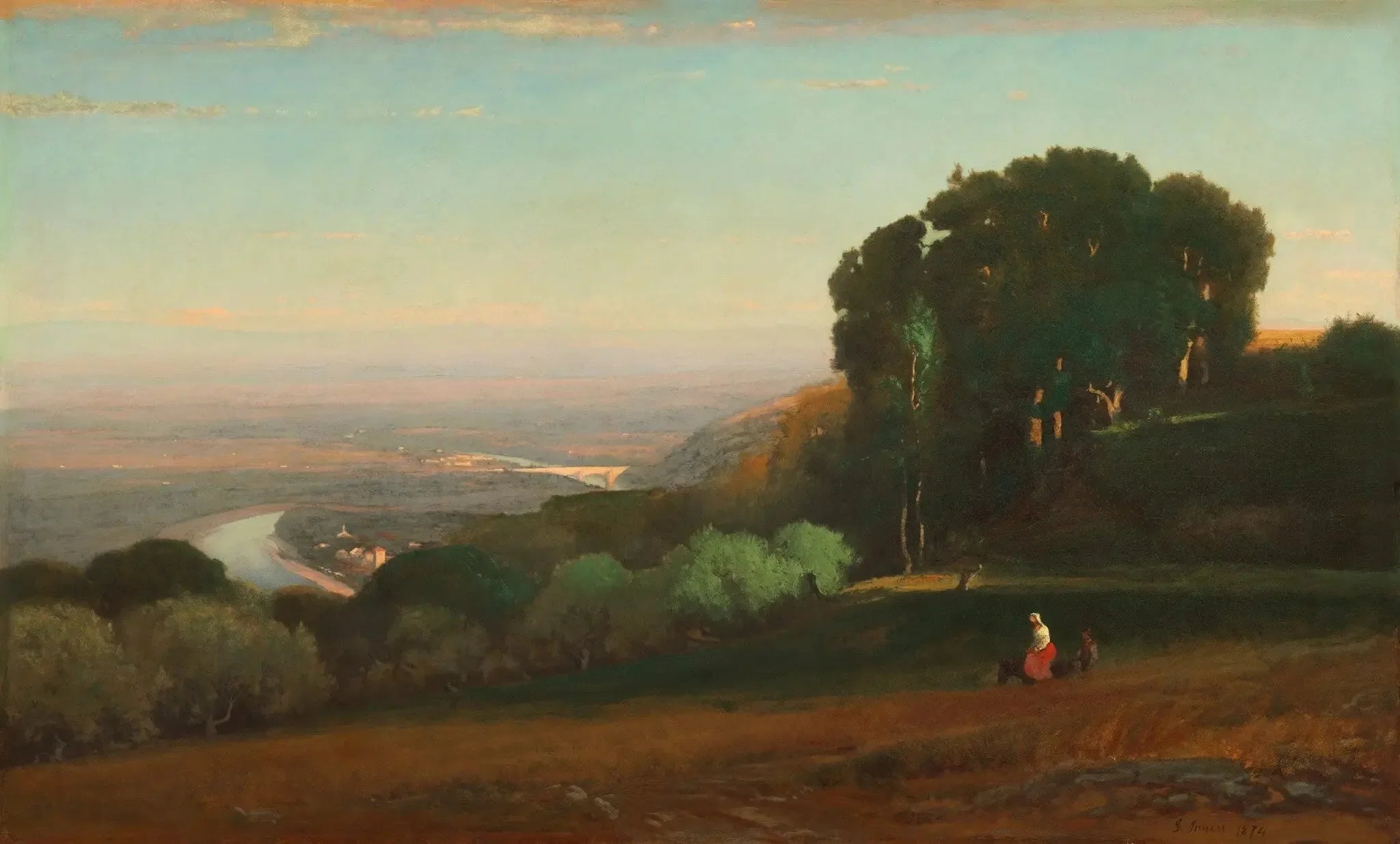 Vue du Tibre près de Pérouse - George Inness image 1 reproduction réalisée par Alpha Reproduction