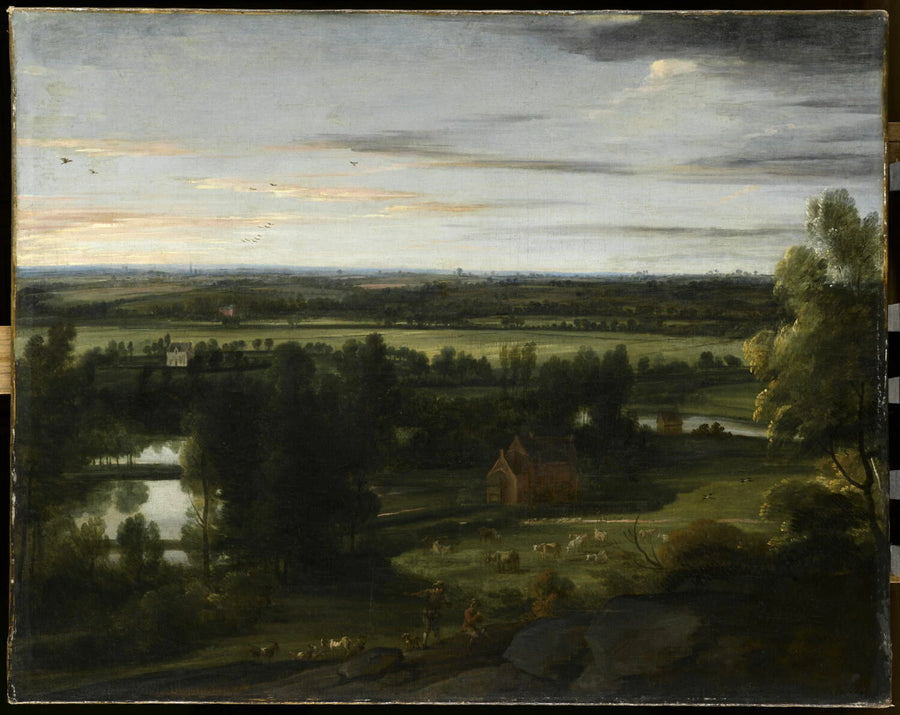 Vue des environs de Bruxelles avec pâtres et étangs - Lodewijck de Vadder