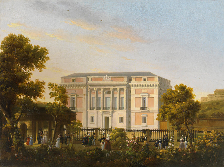 Vue de la façade sud du Musée du Prado depuis l'intérieur du Jardin Botanique - José María Avrial y Flores