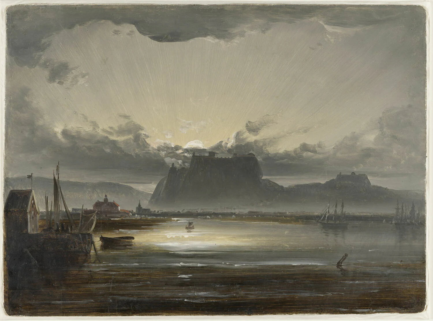 Vue de Fredriks-hald, actuelle Halden (esquisse) - Peder Balke