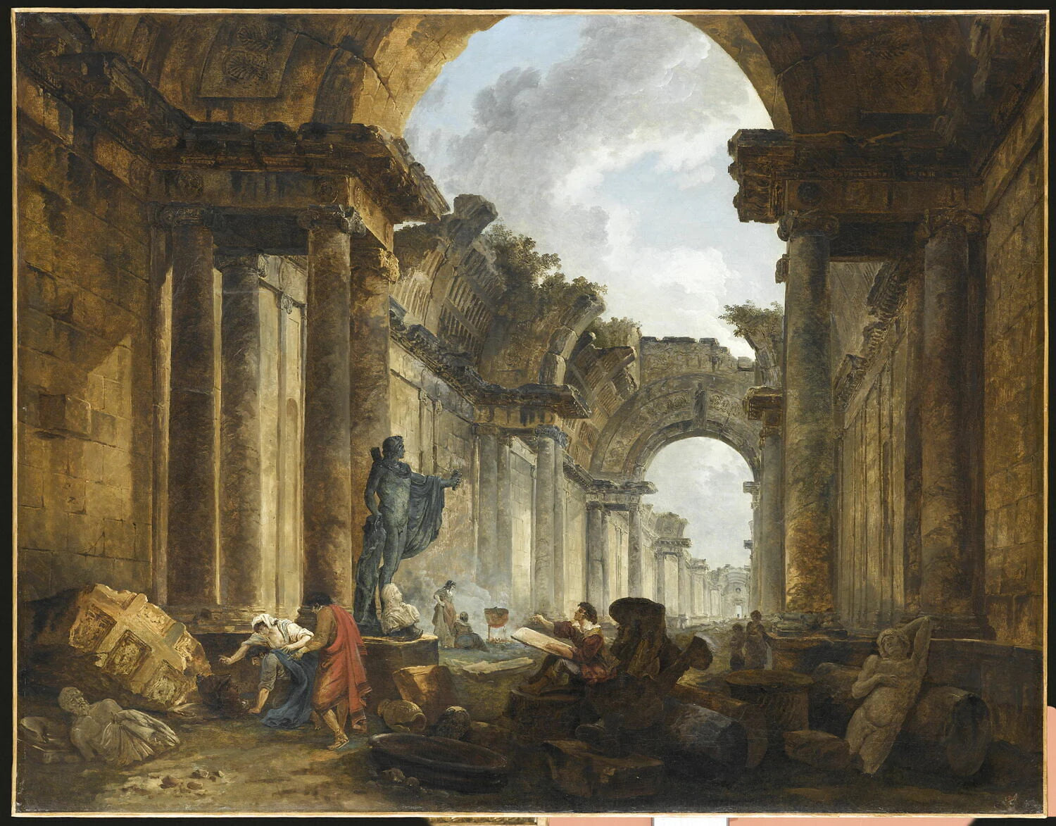 Vue de la Grande Galerie du Louvre en ruines - Hubert Robert
