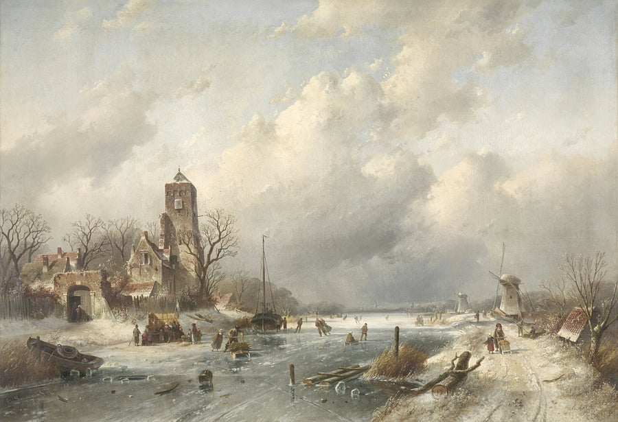 Vue d'hiver - Charles Leickert