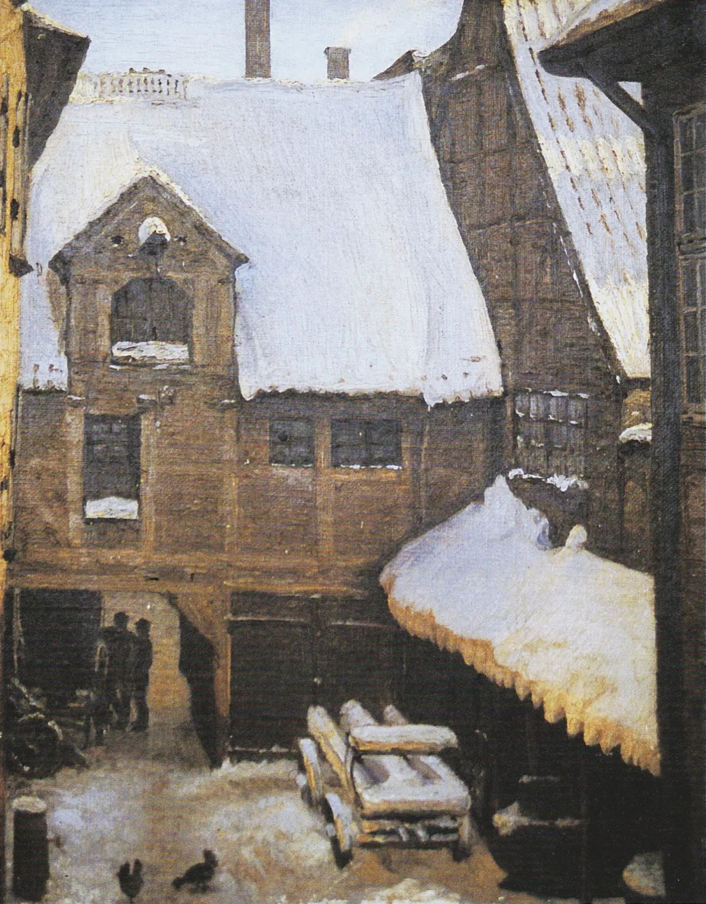 Vue hivernale à la maison de Mikkel Vibe (également connue sous le nom de maison de Sigvert Grubbe) sur Strandgade à Christianshavn, Copenhague. - Peder Severin Krøyer image 1 copie de tableau peinte à la main