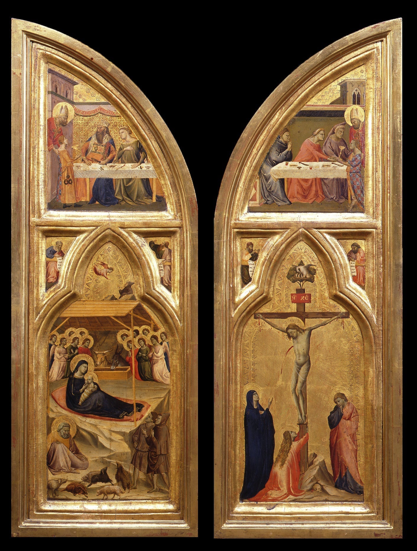 Vue intérieure des volets du triptyque - Taddeo Gaddi image 1 reproduction artisanale de tableau
