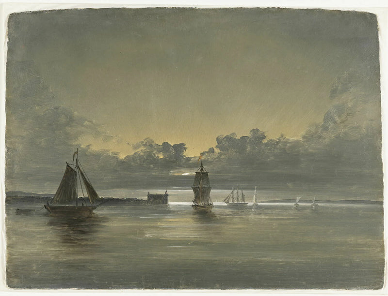 Vue de Kronbourg à Öresund (esquisse) - Peder Balke
