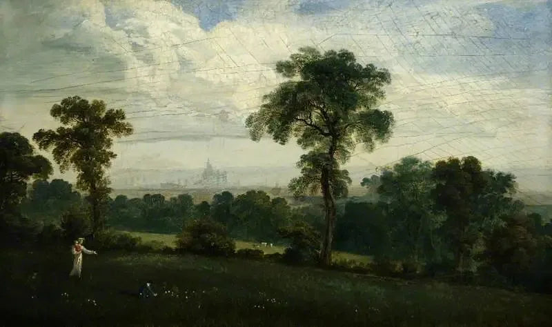 Vue lointaine de Londres - John Martin image 1 reproduction artisanale de tableau