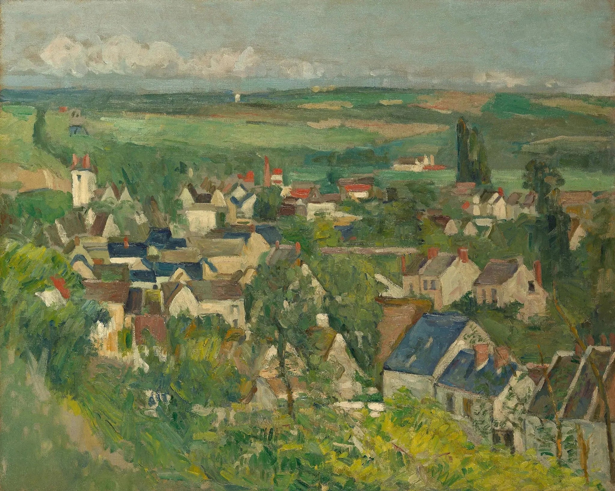 Vue panoramique d'Auvers-sur-Oise - Paul Cézanne image 1 reproduction artisanale de tableau