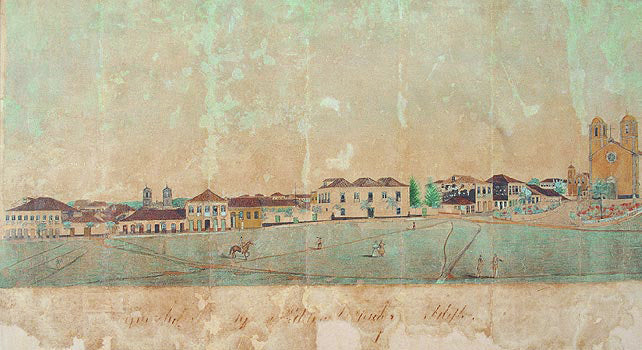 Vue partielle de la ville de Nossa Senhora do Desterro - Victor Meirelles image 1 tableau peint à l’huile sur toile