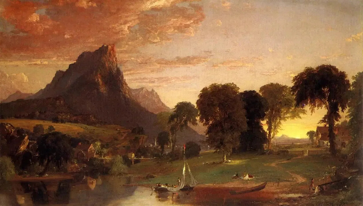 Vue près de Sherburne, comté de Chenango - Jasper Francis Cropsey image 1 copie peinte à la main à l’huile