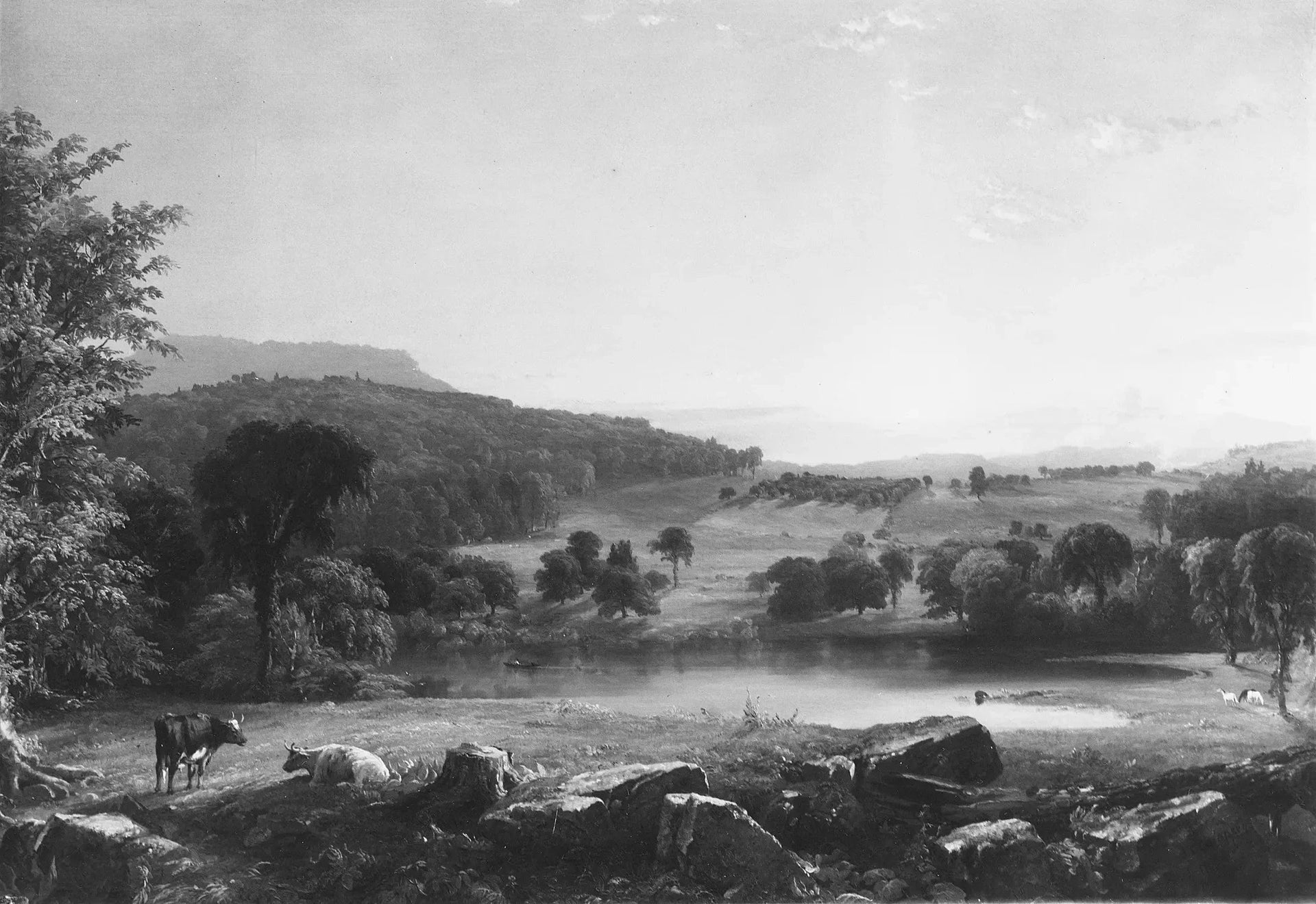 Vue près de Sherburne, comté de Chenango, New York - Jasper Francis Cropsey image 1 reproduction de peinture à l’huile