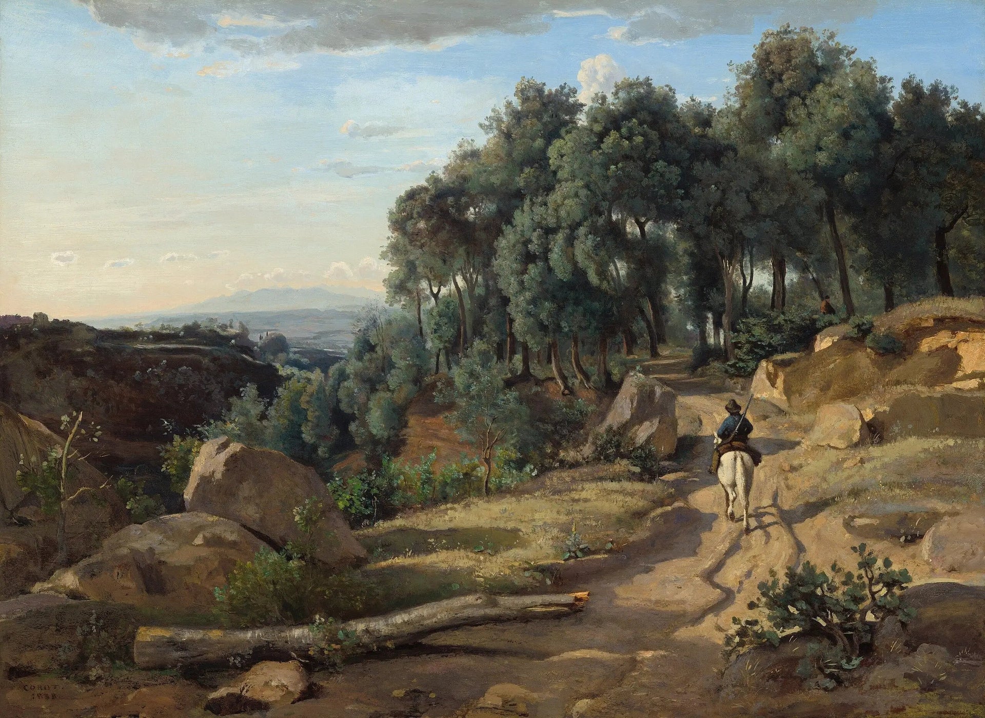Vue près de Volterra - Jean-Baptiste Camille Corot image 1 copie peinte à la main à l’huile