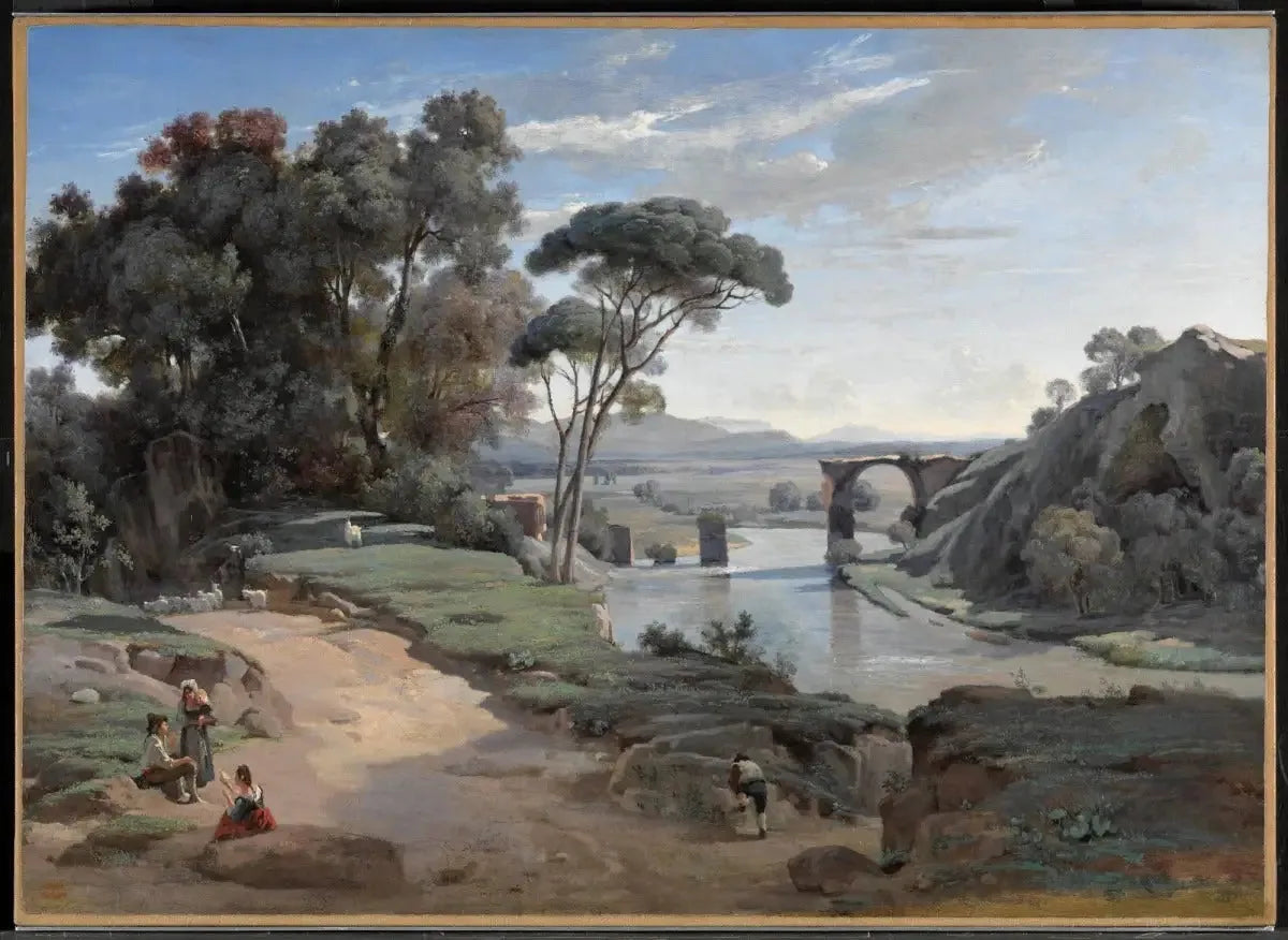 Vue prise à Narni - Jean-Baptiste Camille Corot image 1 reproduction d’œuvre d’art à l’huile