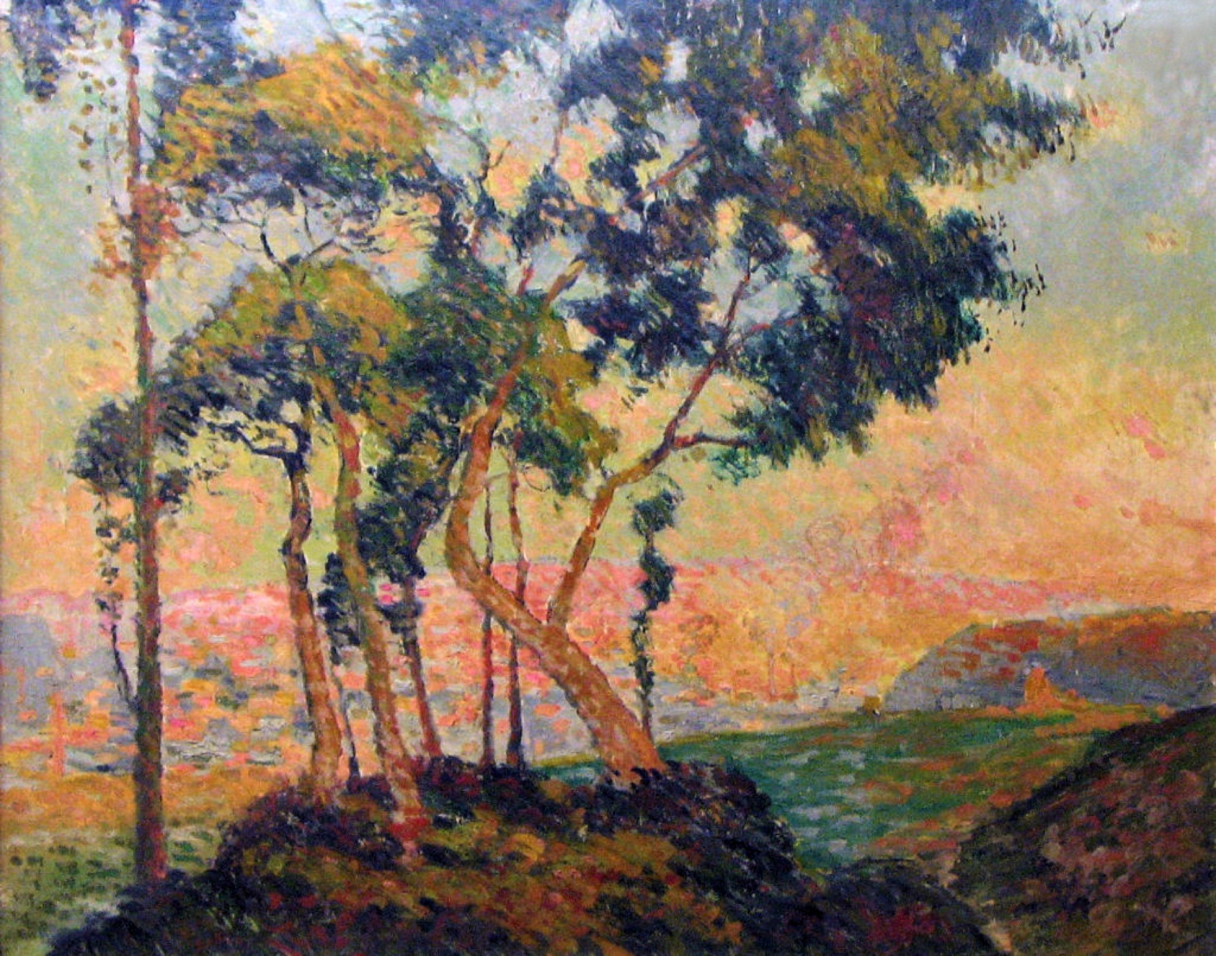 Vue prise au Mont-Gargan soleil couchant - Robert Antoine Pinchon image 1 reproduction artisanale de tableau
