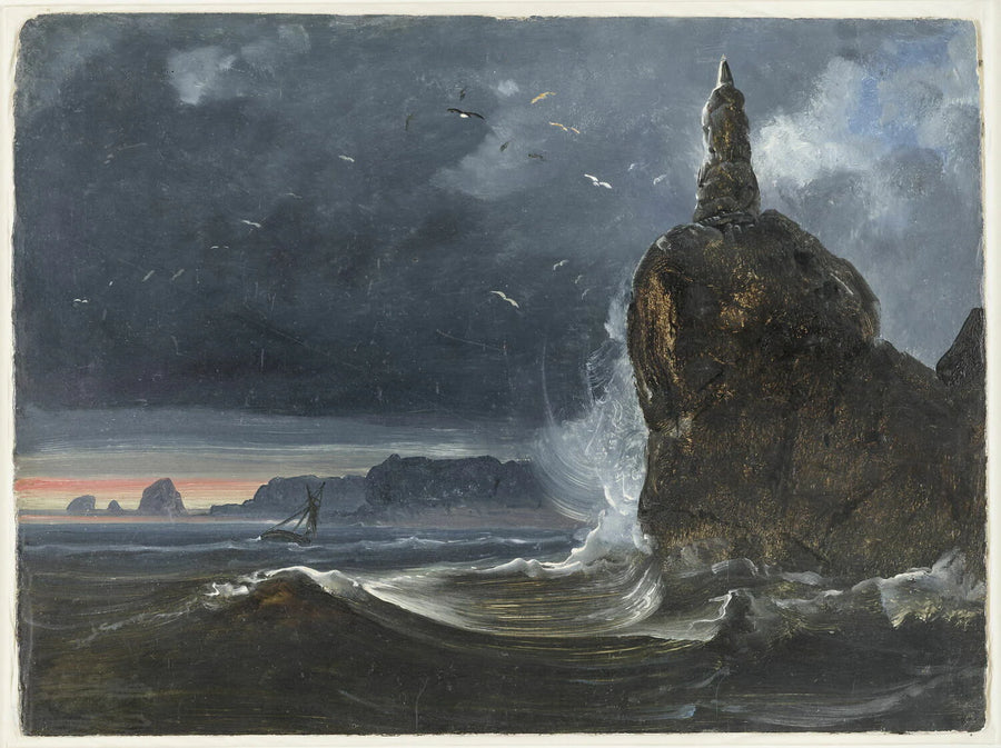 Vue de Stappena depuis Havöen, actuel Flavö, esquisse - Peder Balke