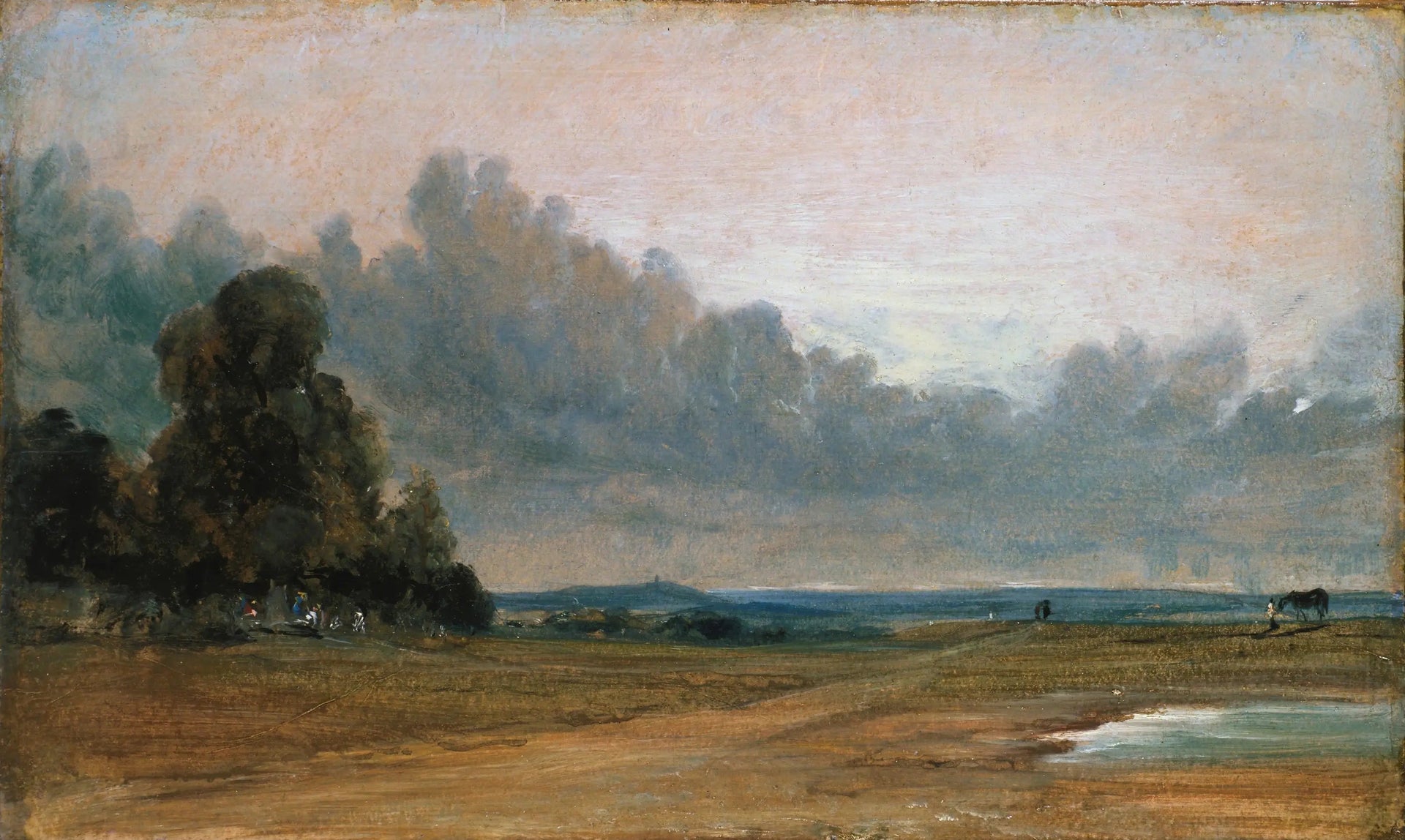 Vue sur Hampstead Heath avec Harrow au loin - John Constable image 1 copie de tableau peinte à la main
