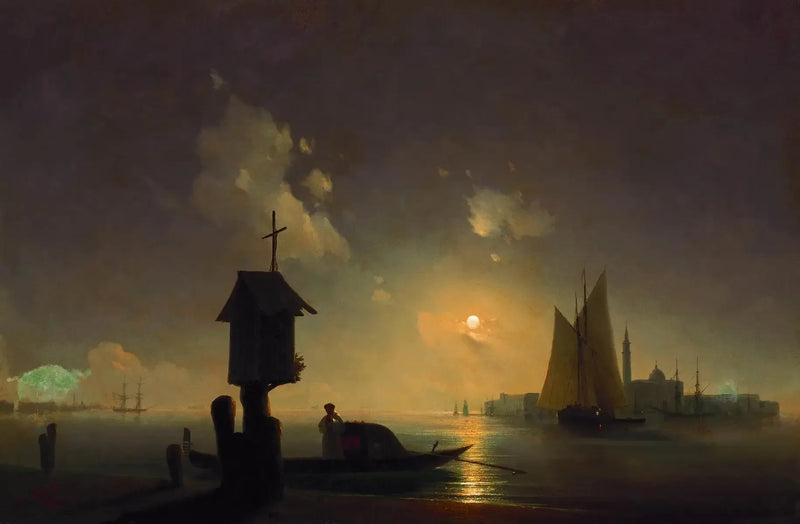 Vue sur la mer depuis la chapelle sur le rivage - Ivan Aïvazovski