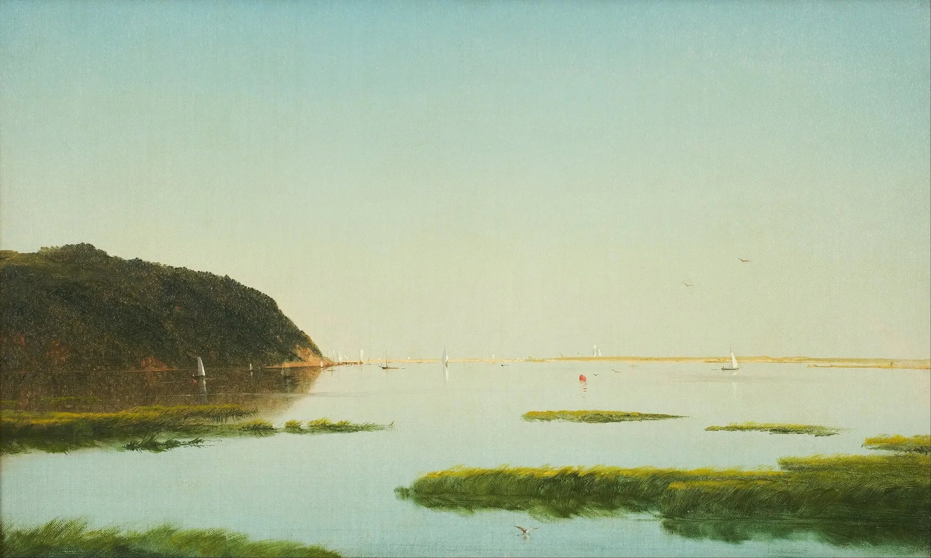 Vue sur la rivière Shrewsbury, New Jersey - John Frederick Kensett image 1 reproduction d’œuvre d’art à l’huile