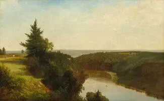 Vue sur le Genesee près du mont Morris - John Frederick Kensett image 1 copie de tableau peinte à la main