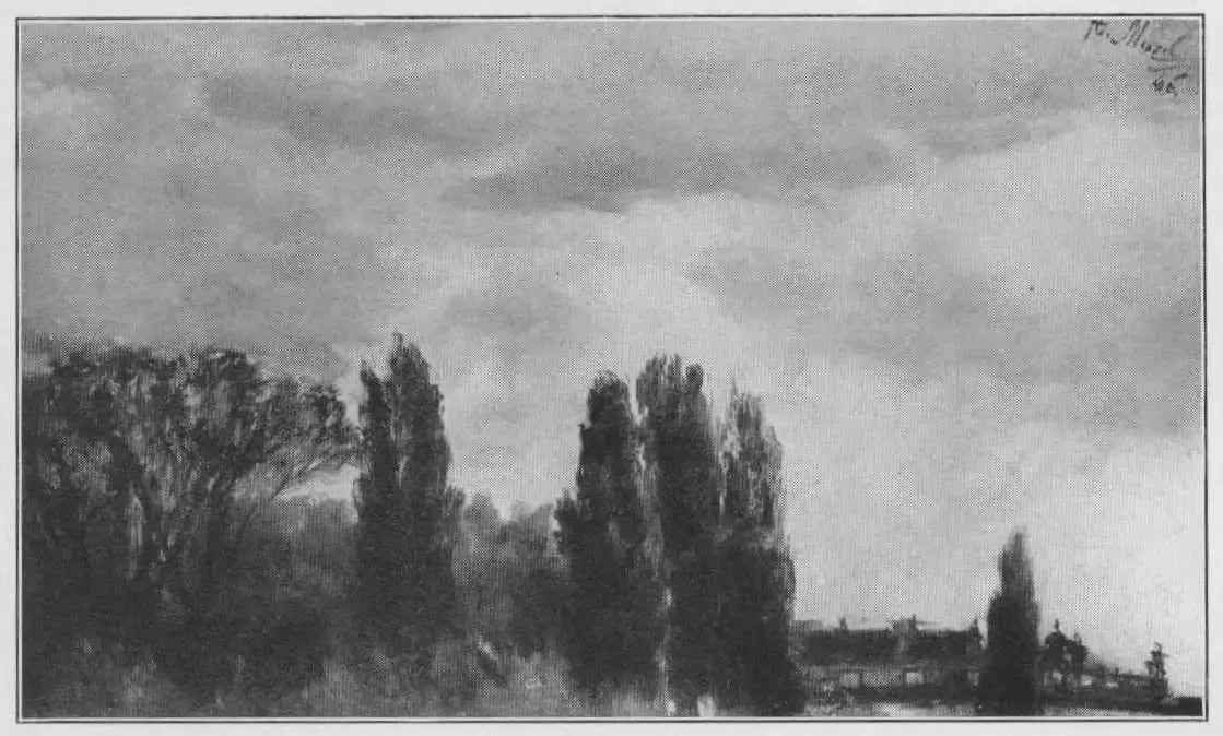 Vue sur le parc du prince Albrecht - Adolph von Menzel image 1 copie peinte à la main à l’huile