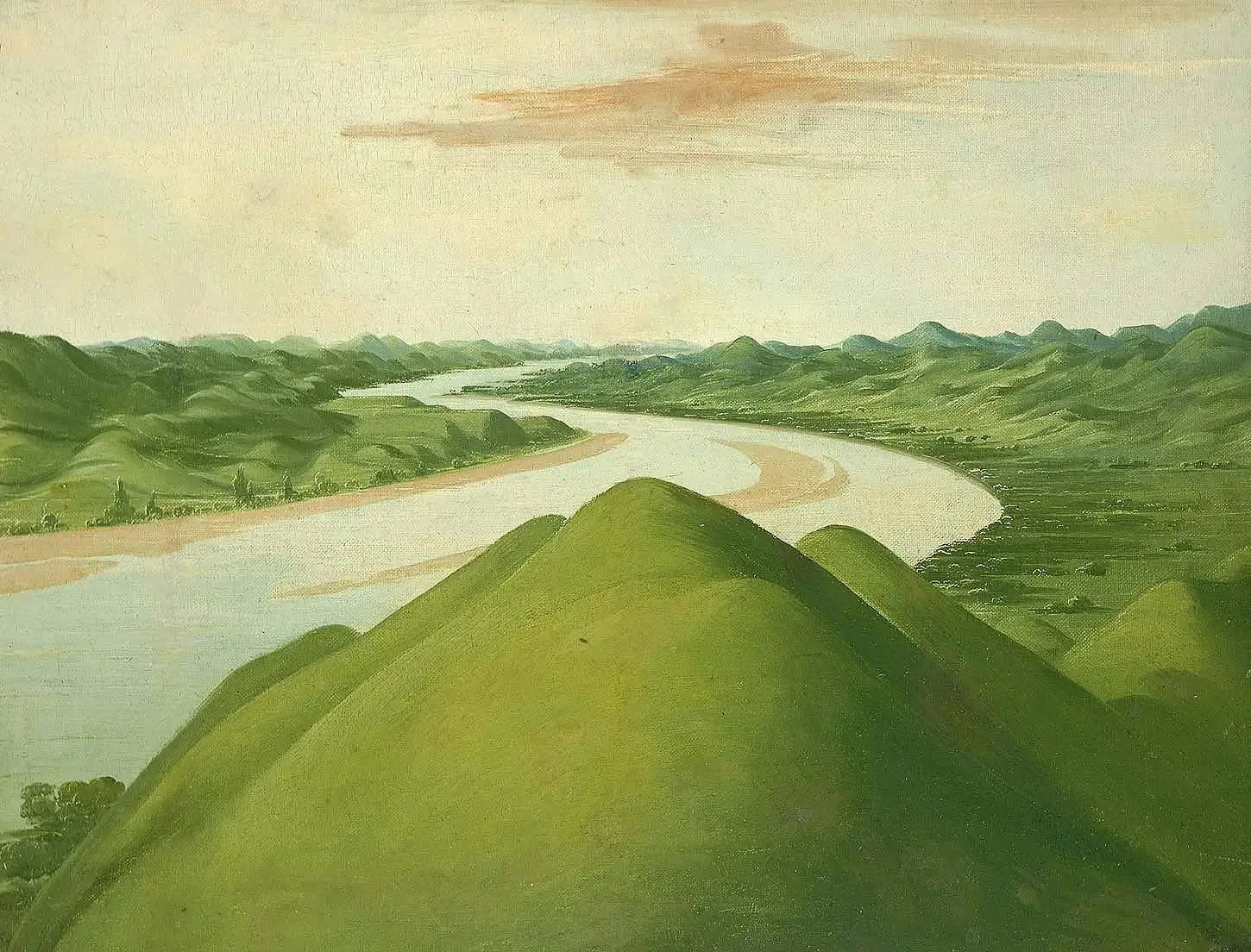 Vue sur les « Cross Timbers », Texas - George Catlin image 1 copie de tableau peinte à la main