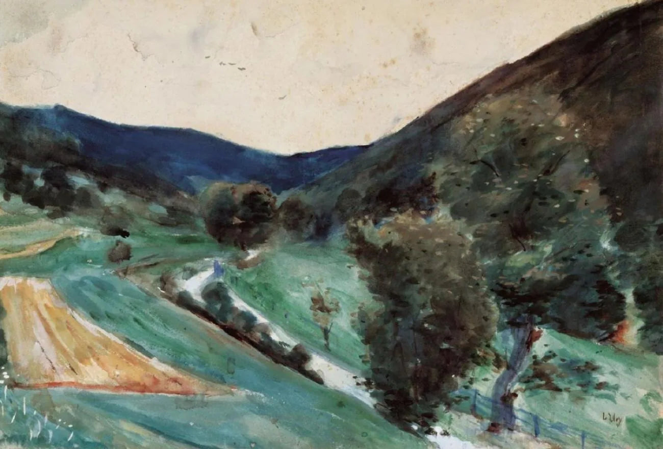 Vue sur une vallée - Lesser Ury image 1 reproduction de peinture à l’huile