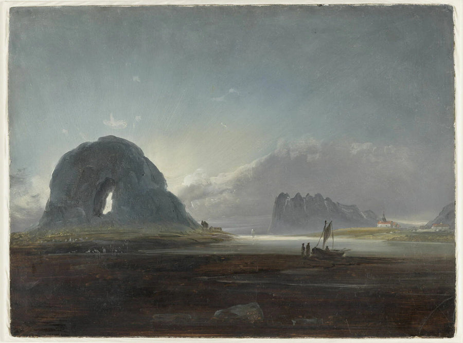 Vue de Torghatten et de l'église de Brön Öe, actuelle Brönnöy (esquisse) - Peder Balke