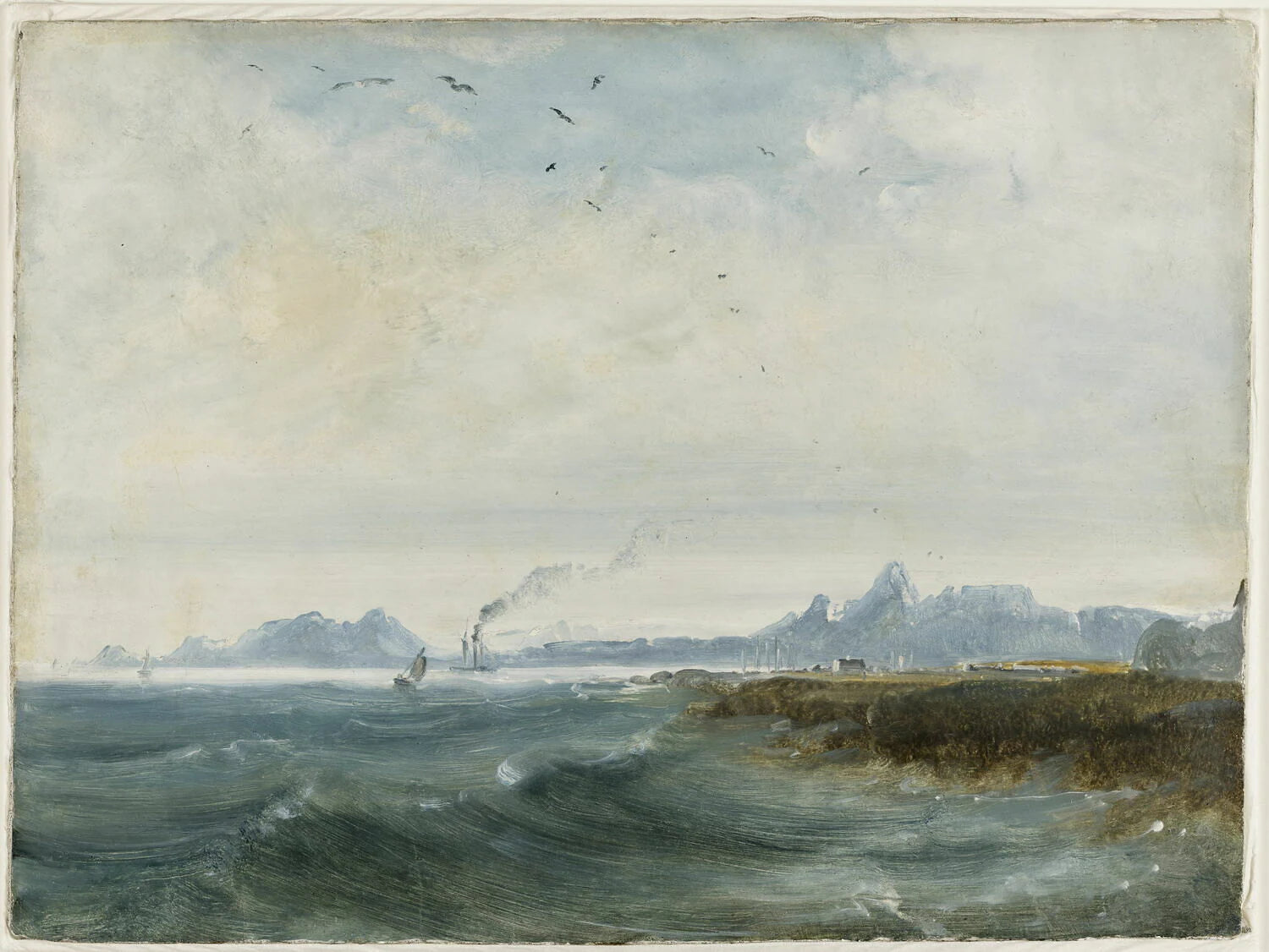Vue de Værøy, actuel Værøy (esquisse) - Peder Balke