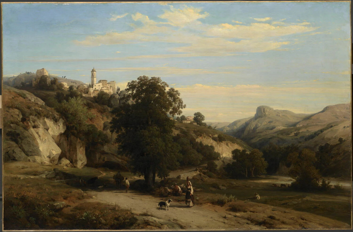 Vue du village de Cagnes, près d'Antibes (Var) - François Antoine Léon Fleury