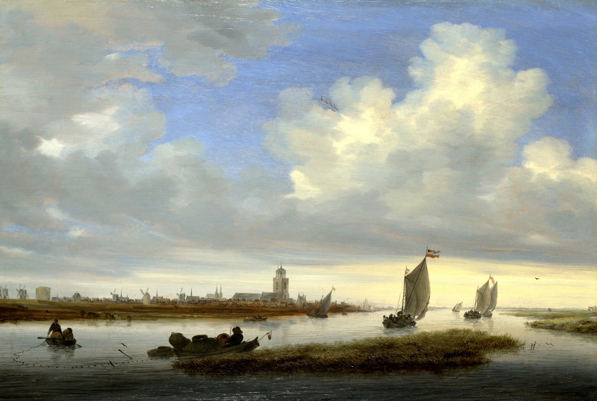 Vue d'une ville - Salomon van Ruysdael