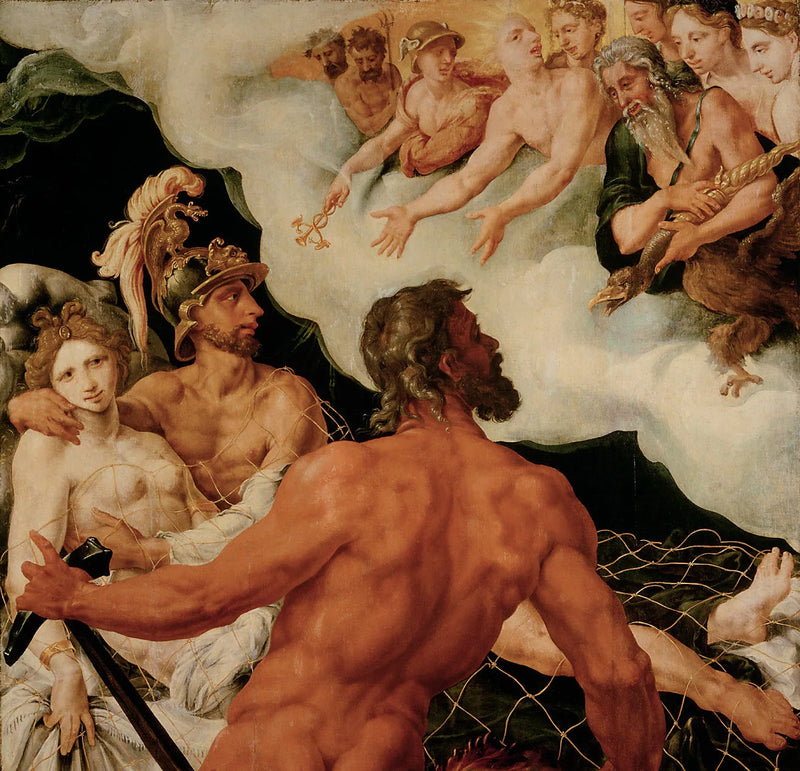 Vulcain montre aux dieux Mars et Vénus, capturées. - Maarten van Heemskerck