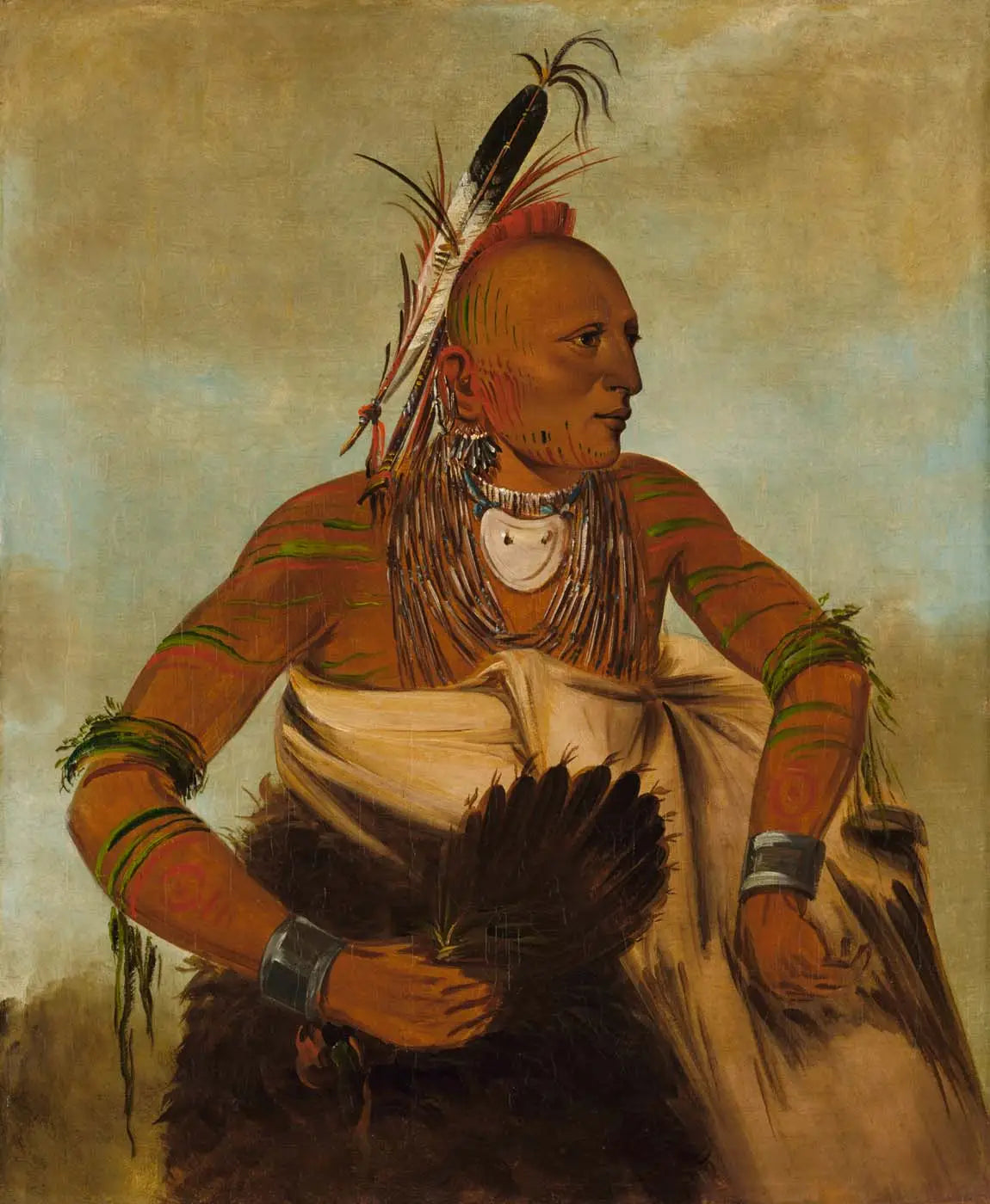 Wa-ho-béck-ee, un beau courageux - George Catlin image 1 reproduction de peinture à l’huile