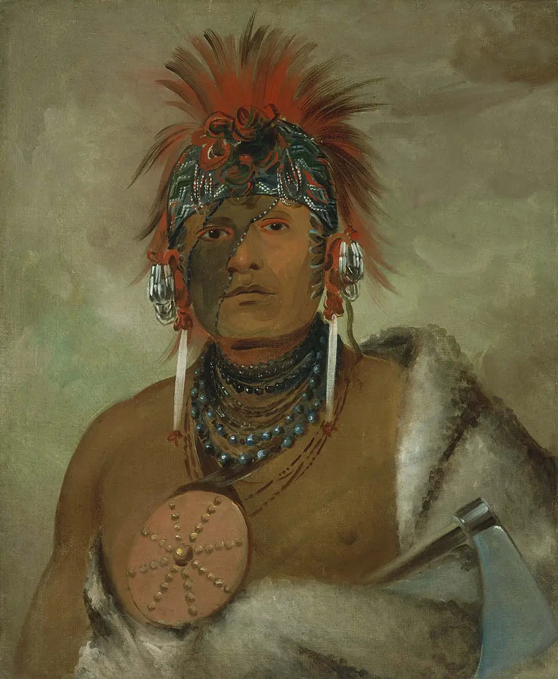 Wá-hón-ga-shee, No Fool, un grand idiot - George Catlin image 1 reproduction réalisée par Alpha Reproduction