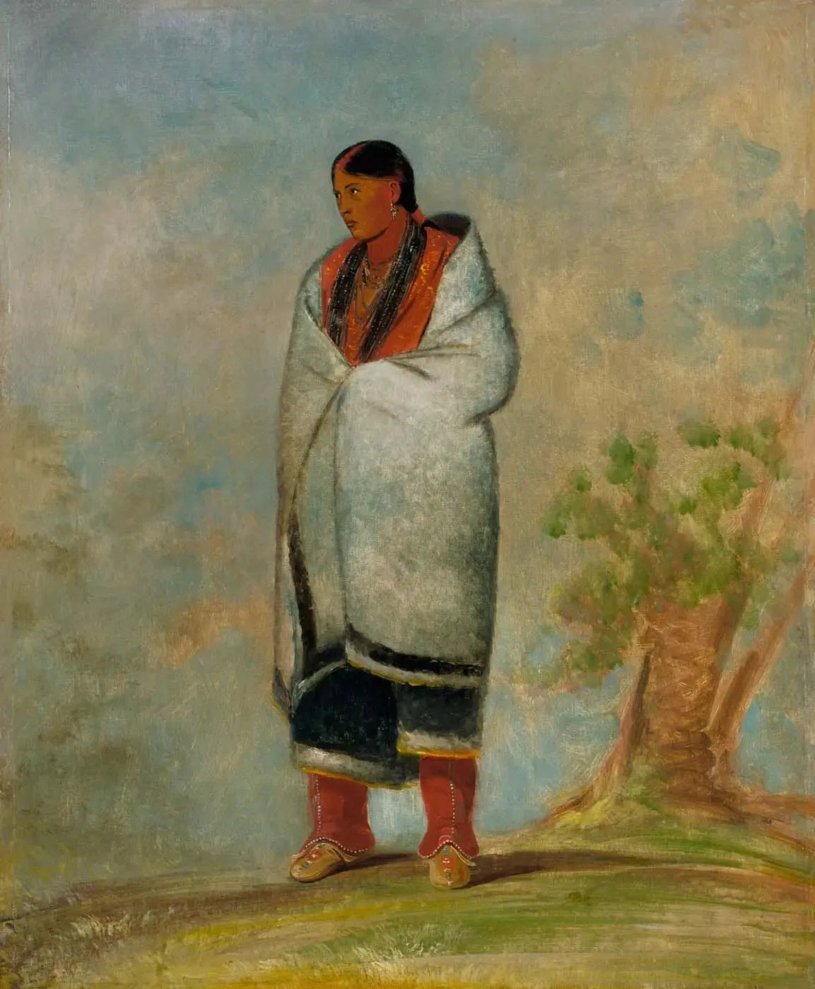 Wa-quóth-e-qua, la femme du cerf, la femme de la baleine - George Catlin image 1 reproduction artisanale de tableau