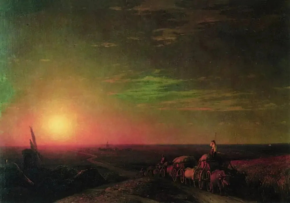 Wagons Chumaks - Ivan Aïvazovski image 1 reproduction artisanale de tableau