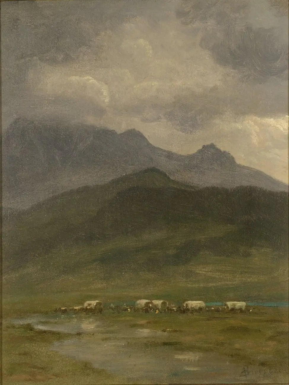 wagons couverts - Albert Bierstadt image 1 reproduction réalisée par Alpha Reproduction