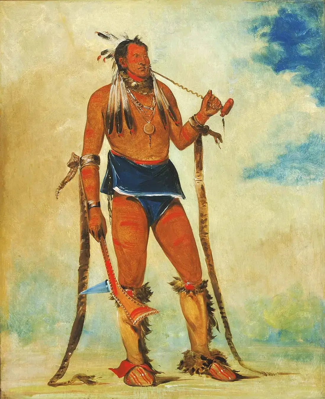 Wah-chee-háhs-ka, l'homme qui met tout dehors - George Catlin image 1 tableau peint à l’huile sur toile