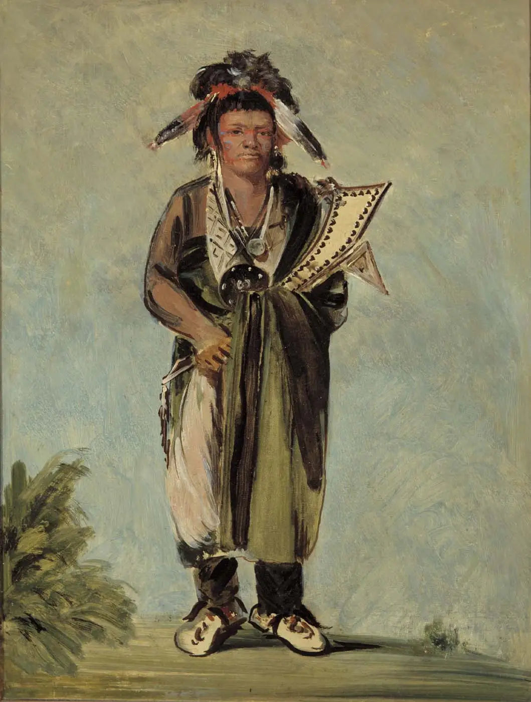 Wah-kón-ze-kaw, Le Serpent - George Catlin image 1 tableau peint à l’huile sur toile