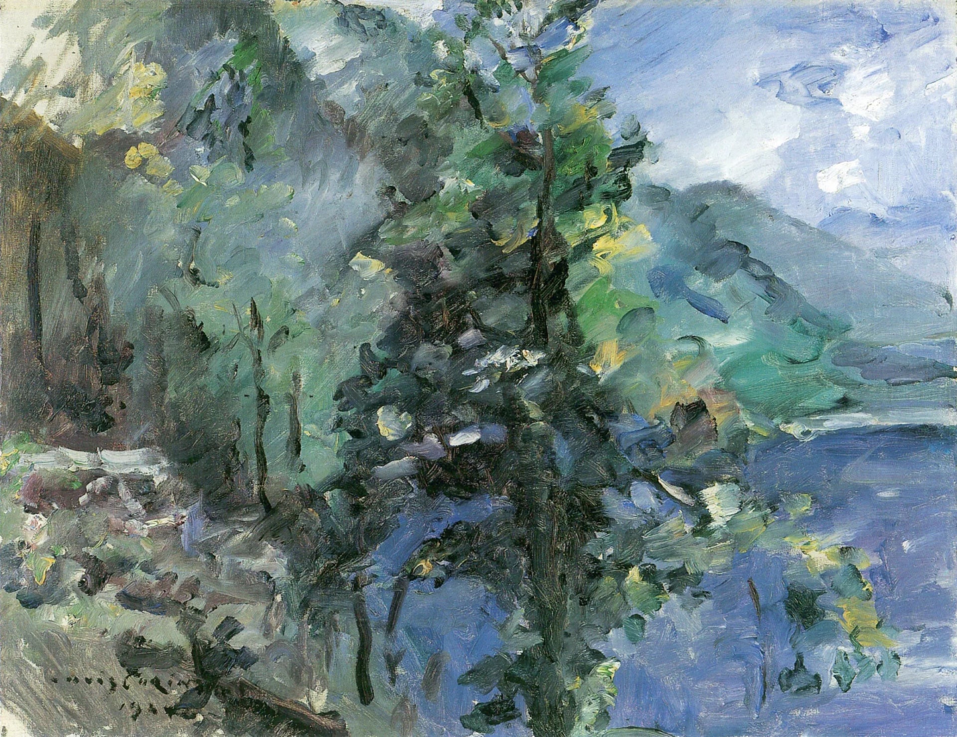 Walchensee mit Abhang des Jochberges - Lovis Corinth image 1 reproduction réalisée par Alpha Reproduction