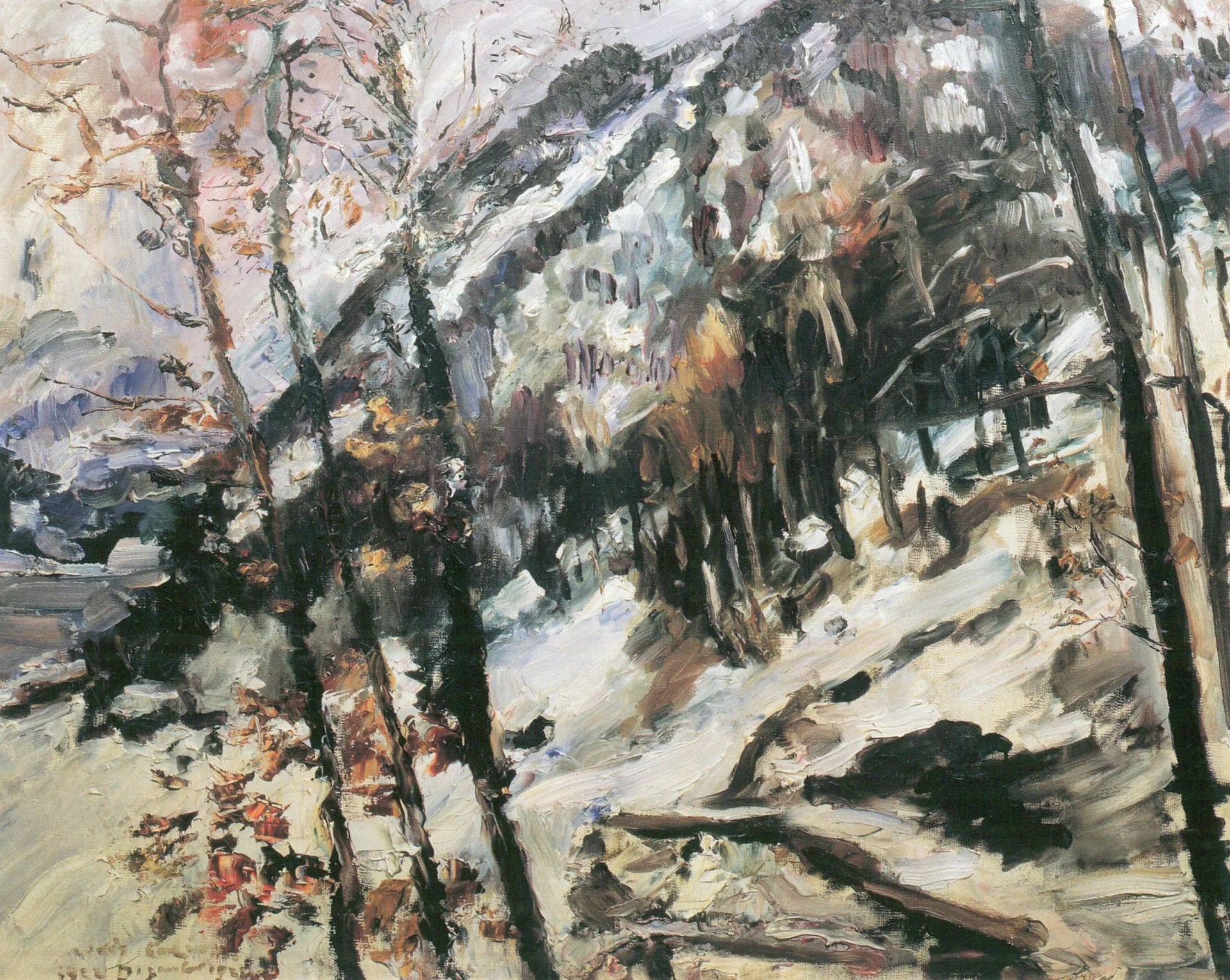 Walchensee mit Herzogstand im Schnee - Lovis Corinth image 1 copie de tableau peinte à la main