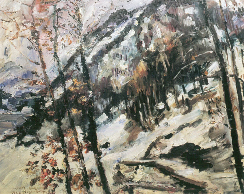 Walchensee mit Herzogstand im Schnee - Lovis Corinth