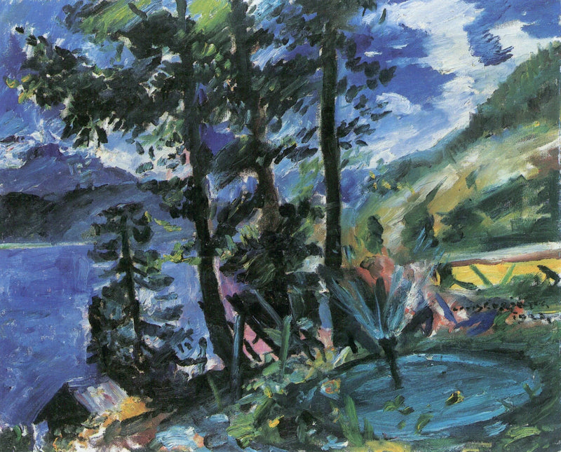 Walchensee mit Springbrunnen - Lovis Corinth