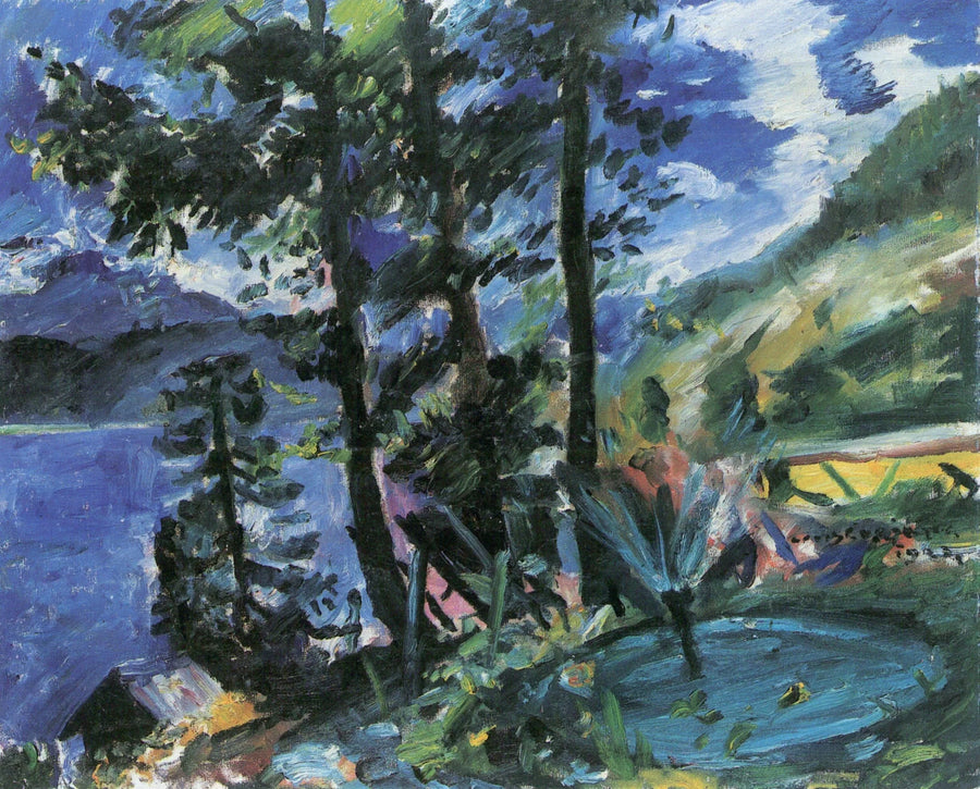 Walchensee mit Springbrunnen - Lovis Corinth