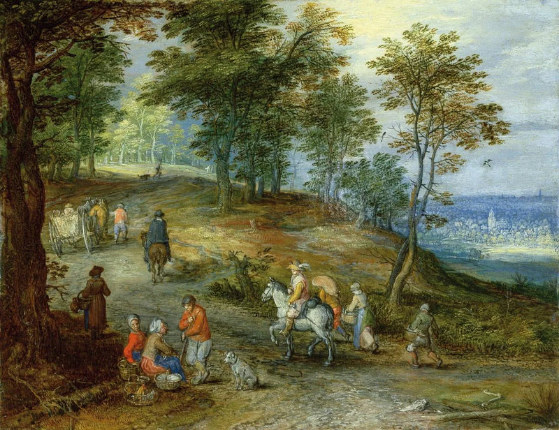 Waldige Landschaft mit Fahrweg - Jan Brueghel le Jeune