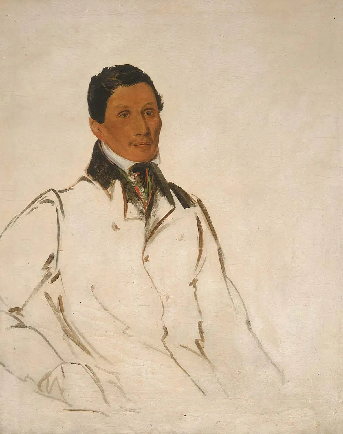 Waun-naw-con, The Dish (John W. Quinney), un prédicateur missionnaire - George Catlin image 1 reproduction de peinture à l’huile