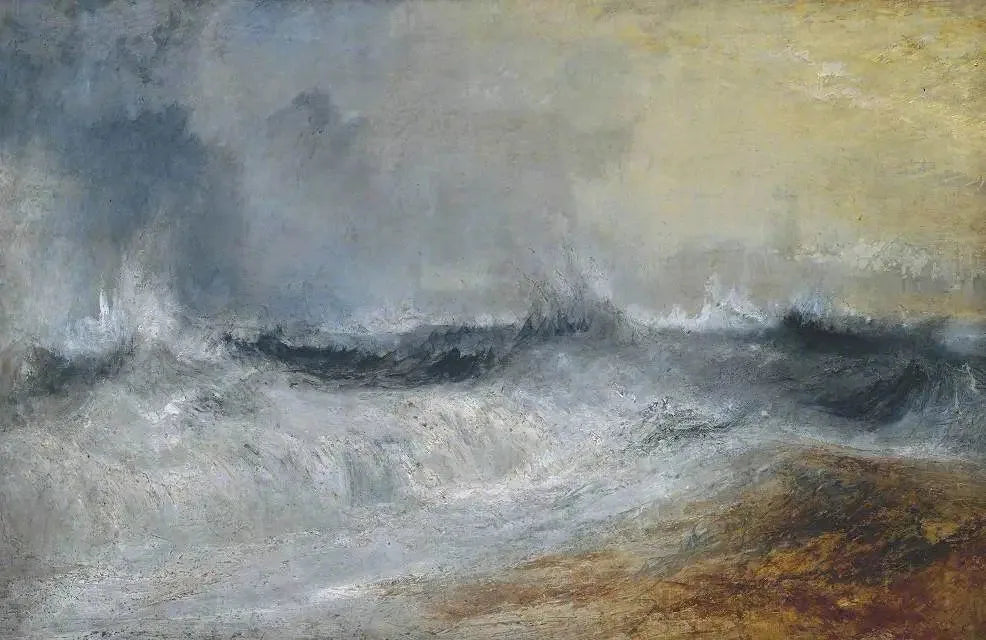 Waves Breaking against the Wind - J. M. W. Turner image 1 reproduction artisanale de tableau